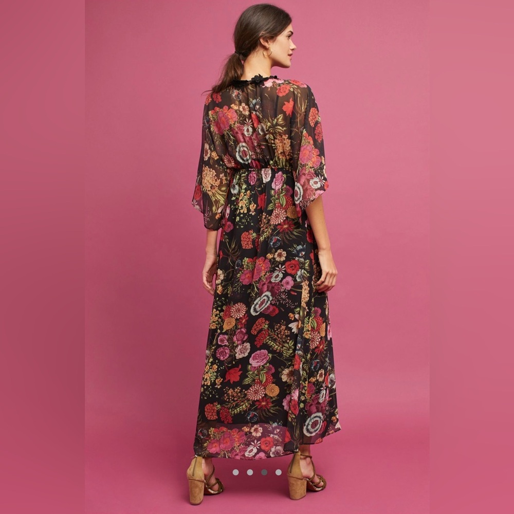 Farm Rio Laina Floral Maxi Dress – Size Large – Sheer w/ Slip - Picture 3 of 10